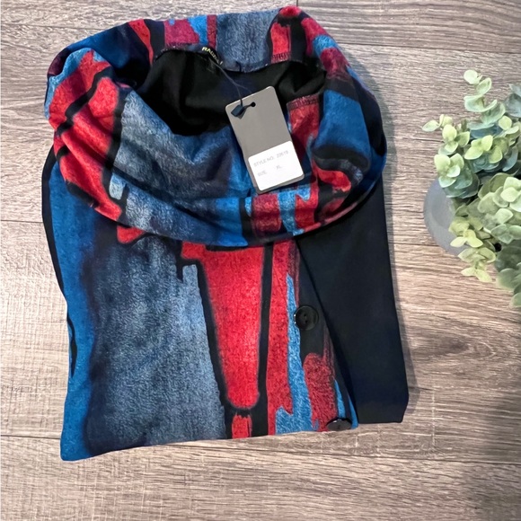 NWT Radzoli Multicolor Asymmetrical Hem Cowel Neck Lightweight Knit Tunic XL - Picture 16 of 16